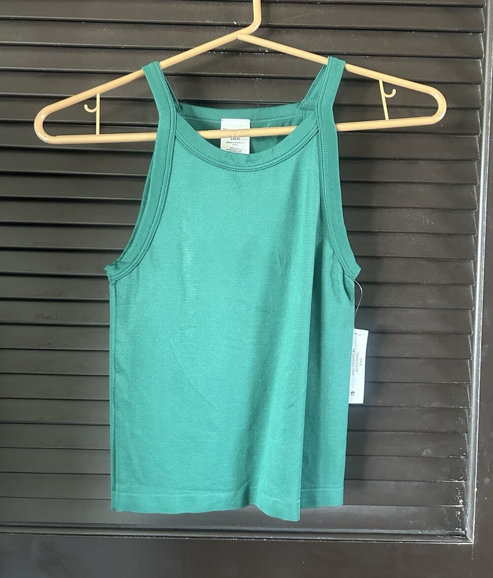 No Boundaries Women's S Green Solid Knit Nylon/Spandex Scoop Neck Tank Top